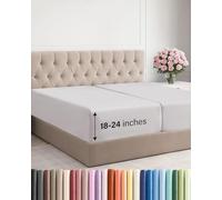 Drap-housse à bonnet très profond, qualité hôtelière, s’adapte facilement aux matelas de 45,7 à 61 cm, doux, infroissable, respirant et confortable, gris français, King Size séparé
