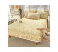 Drap-housse à poche profonde - Drap-housse Queen King - Seulement 100 % coton imprimé floral - Petit drap-housse double super king size - 1 pièce (gris, reine)
