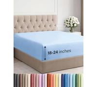 Drap-housse à poches très profondes, pour matelas de 45,7 cm à 61 cm d’épaisseur, pour lit double