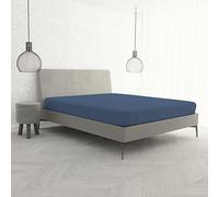 Drap Housse avec Coins pour lit Double, Coton, fabriqué en Italie, draps 170 x 200 cm, Angle élastique, 25 cm, Avio