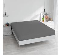 Drap Housse avec Coins pour lit Double, Coton, fabriqué en Italie, draps 170 x 200 cm, Angle élastique, 25 cm, Gris foncé