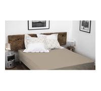 DRAP HOUSSE BEIGE FONCE 140x190 cm + 30 cm 100% COTON 57 FILS (LABEL OEKO-TEX)