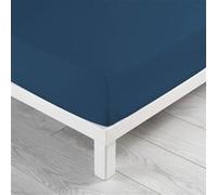 Douceur d'Intérieur - Drap housse Biolina - 100% coton bio - Bonnet 30 cm - 160x200 - Bleu nuit