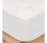 Atmosphera - Drap Housse Flora en Double Gaze de Coton 160 x 200 cm - pour Lit 2 Personnes, Linge de Lit