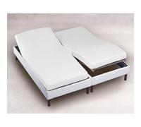 Drap Housse Blanc 2x90x200 cm - Spécial Lit électrique articulé - 100% Coton 57 Fils - Grand Bonnet - Fabrication Française