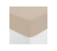 - Drap Housse bonnet 30 cm 100% Coton Esther 160x200 cm - Beige Lin - CARINA