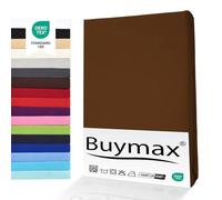 Drap-Housse Buymax® 160X200Cm Coton 100% Jersey, Hauteur De Matelas Jusqu'À 25 Cm, Couleur Marron Chocolat