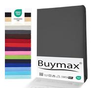 Drap-Housse Buymax® 90X200Cm Coton 100% Jersey, Hauteur De Matelas Jusqu'À 25 Cm, Couleur Anthracite