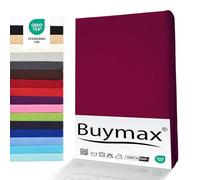 Drap-Housse Buymax® 90X200Cm Coton 100% Jersey, Hauteur De Matelas Jusqu'À 25 Cm, Couleur Bordeaux