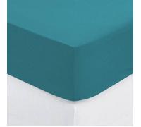 Atmosphera - Drap-Housse Uni en Coton 140 x 190 cm, 2 Personnes, Bonnet 30 cm - Linge de Lit, Parure pour Chambre