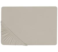 Drap-housse Classique avec Bordure Élastique 140 x 200 cm en Coton Taupe Janbu