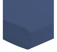 Drap housse coloré 100% coton - Bonnet 25cm - Bleu - 90x190 cm - HOME LINGE PASSION