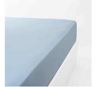 Drap housse coton 120 fils jersey extensible DOUCEUR Bleu 80x200