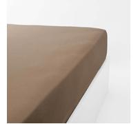 Drap housse coton 120 fils jersey extensible DOUCEUR Marron 80x190