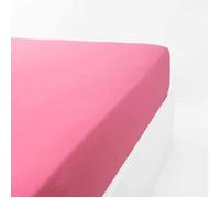 Drap housse coton 120 fils jersey extensible DOUCEUR Rose 110x190