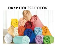 Drap housse - Coton - Ciel - 90x190 cm - Doux et confortable - Lavable en machine