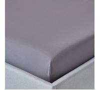 HOMESCAPES Drap Housse 120x190 cm, Bonnet 30 cm et Jupe élastique, 100% Coton égyptien 200 Fils, Coloris Gris foncé