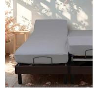 Drap housse coton extensible lit électrique PAPILLON Gris 160x200