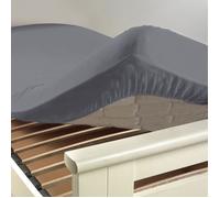 douceur d'intérieur, Drap Housse (140 x 190 cm) Lina Gris Souris, 100% Coton