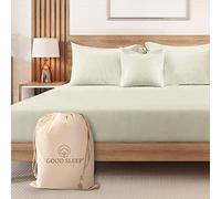 Drap-housse de luxe 100 % coton égyptien, 1 pièce 1000 TC taille King, drap tissage satin doux et confortable, 41 cm/16" de profondeur, ivoire