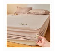 Drap-housse double doux 100 % coton, pas de pop-off, élastique, draps de refroidissement à poche profonde, tissu satiné durable, infroissable, confortable, couverture de lit de luxe (B, X-Long Twin)
