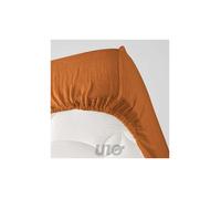 Douceur d'Intérieur - Drap-housse Angelia - gaze de coton - 140 x 190 cm - Caramel