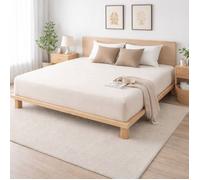 Drap-housse - DOUCEUR D'INTÉRIEUR - Sienna Sable - 140 x 190 cm - Bonnet 30 cm - Double face gaze & coton 57 fils