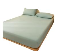 Drap Housse Drap de lit Mat Couleur Unie, Couvre-lit for Chambre à Coucher, literie Ajustement Profond, Drap King Size 1 pièce pour Matelas(Dark Green,160x200cm)