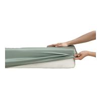 Drap Housse Drap-Housse en Soie de mûrier avec Bandes élastiques, Couvre-Matelas Complet, Lisse, antidérapant, literie pour Matelas(Green,135x200x30cm)