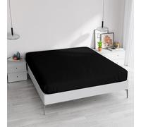 Drap-Housse Elegant avec Angle de 35 cm, Noir, lit Double