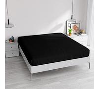Drap-Housse Elegant avec Angle de 35 cm, Noir, lit Double Maxi