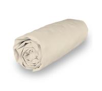 Soleil d'ocre, Percale Drap Housse, Coton, Ecru, 140x190 cm