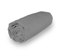 Soleil d'ocre, Percale Drap Housse, Coton, Gris, 140x190 cm