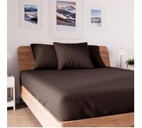 Soleil d'ocre, Jersey Drap Housse, Coton, Marron, 160x200 cm