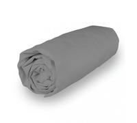 Soleil d'ocre, Percale Drap Housse, Coton, Gris, 180x200 cm