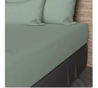 Drap housse en coton 57 fils 200x200 cm UNI vert d'eau, par Soleil d'ocre