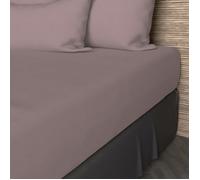 Drap housse en coton 57 fils 200x200 cm UNI vieux rose, par Soleil d'ocre