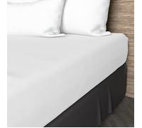Drap housse en coton 57 fils 90x200 cm UNI blanc, par Soleil d'ocre
