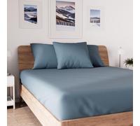 Drap Housse En Coton 90x190 Cm Jersey Bleu Canard, Par Soleil D'ocre
