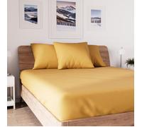 Drap housse en coton 90x190 cm JERSEY moutarde, par Soleil d'ocre