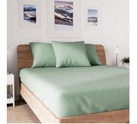 Drap housse en coton 90x190 cm JERSEY vert d'eau, par Soleil d'ocre