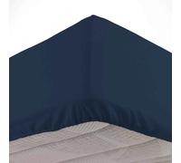 Drap Housse en Coton Biolina 160x200cm Bleu Nuit