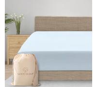 Drap-housse en coton égyptien, filage 1000, drap-housse ajusté pour matelas double, drap-housse doux pour lit double, drap-housse confortable, pour lit double, 41 cm de profondeur, drap-housse