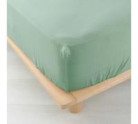 Drap Housse en Gaze de Coton Angelia 140x190cm Vert Sauge