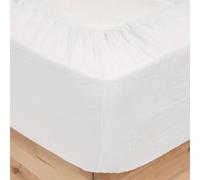 Drap Housse en Gaze de Coton Flora 140x190cm Blanc
