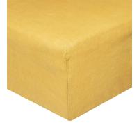 Drap Housse en Lin Adorable 140x190cm Jaune Ocre