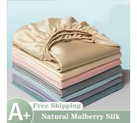 Drap-housse en soie de mûrier avec élastiques, housse de matelas de luxe, tailles simple, double, king, queen, 100/140/200/220 Confession Pink