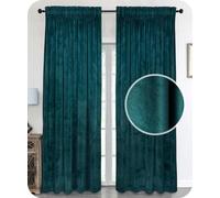 Drap-housse en velours, occultant, 140 x 175 cm, bleu pétrole