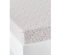 Drap-housse enfant COEURS EN FETE écru / multicolore 90X190