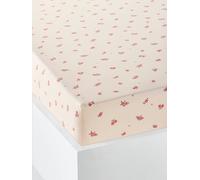 Drap housse enfant GIPSY, avec coton recyclé beige imprimé 90X200